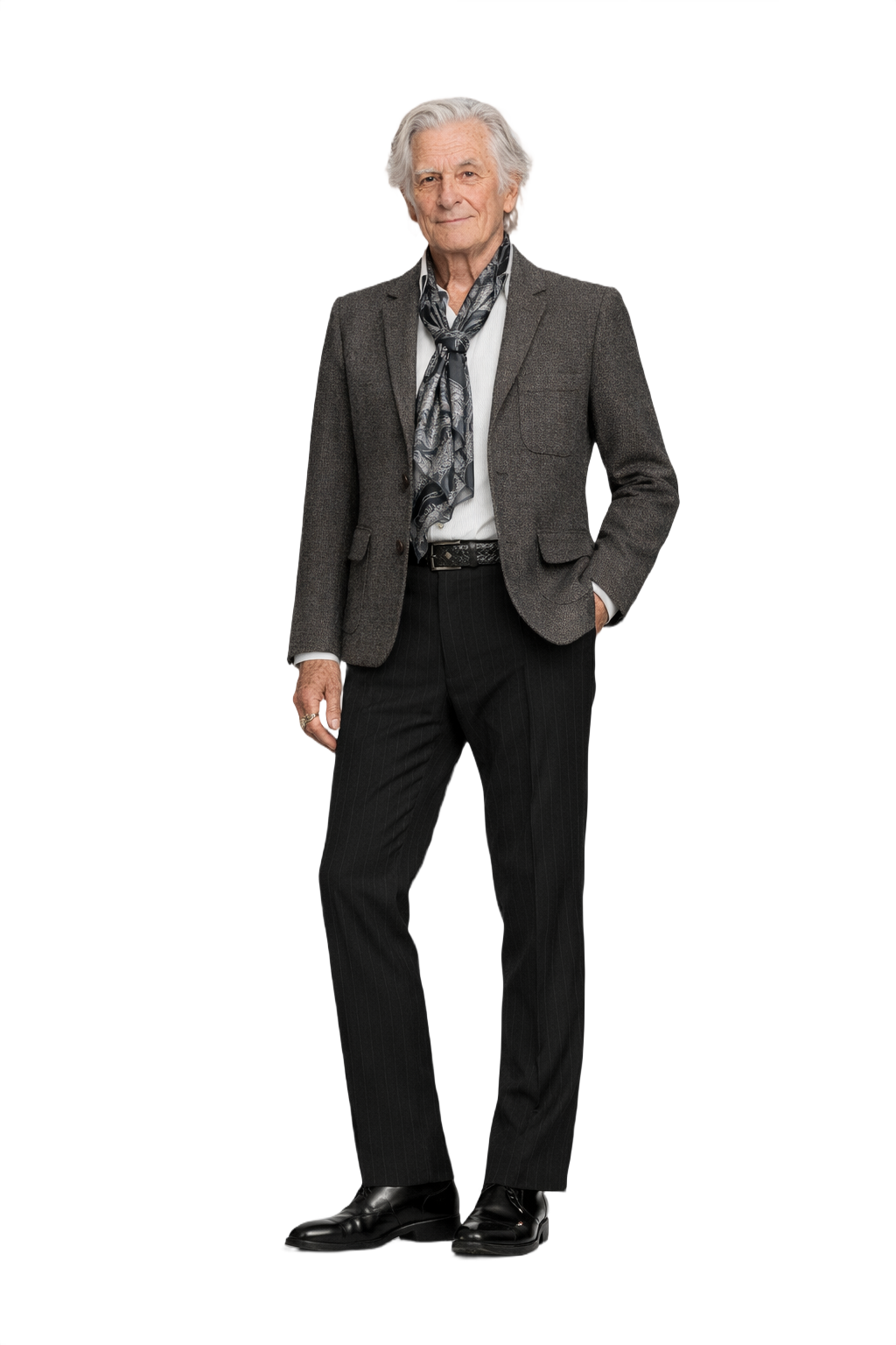 1970s Charcoal Grey Wool Blazer - Model