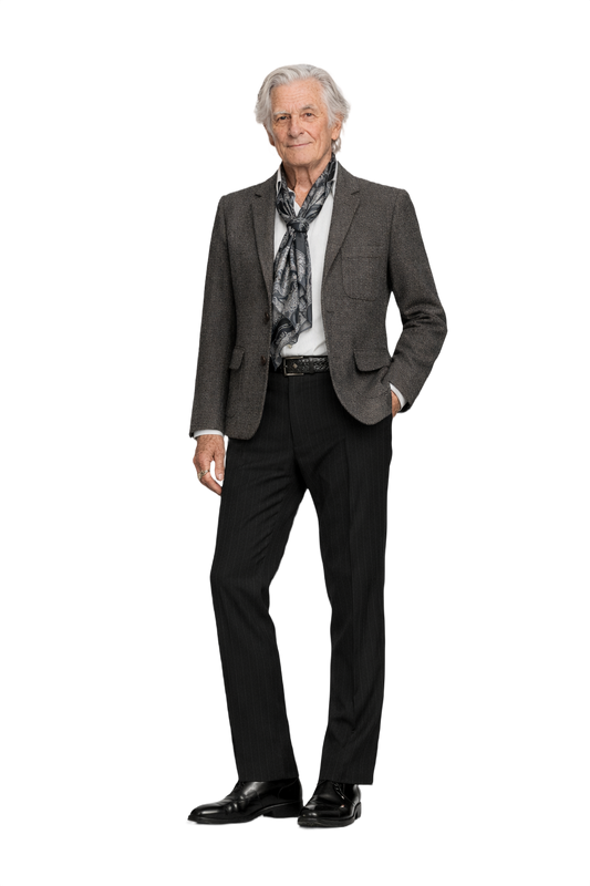 1970s Charcoal Grey Wool Blazer - Model