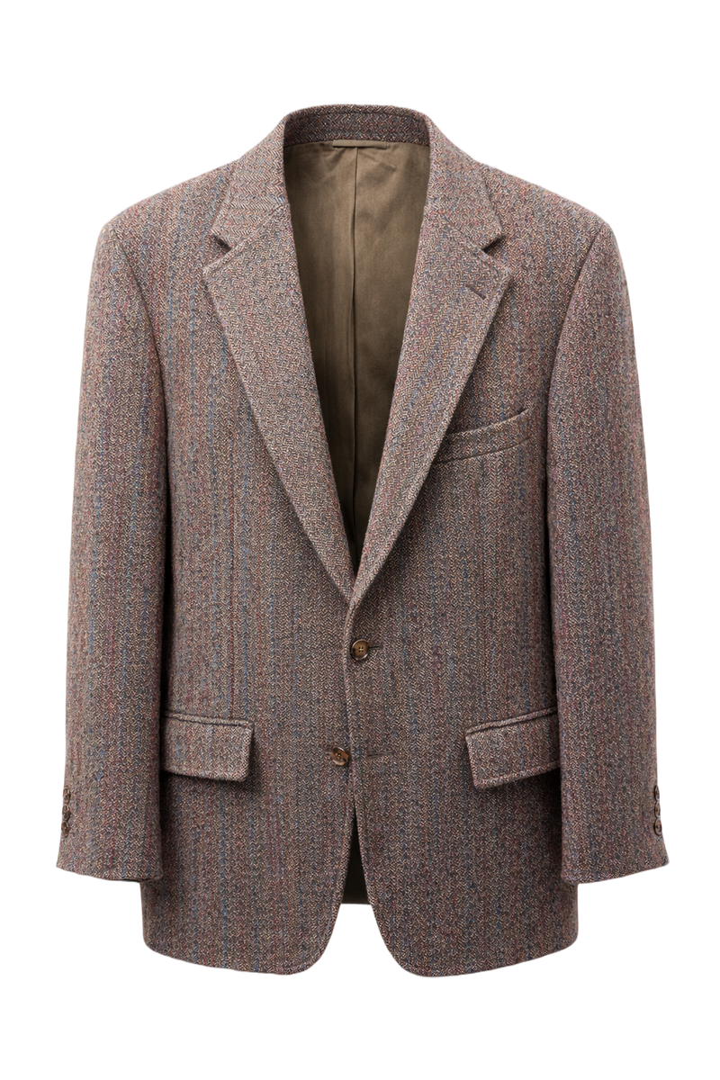 1970s Brown Wool Blazer - Front View
