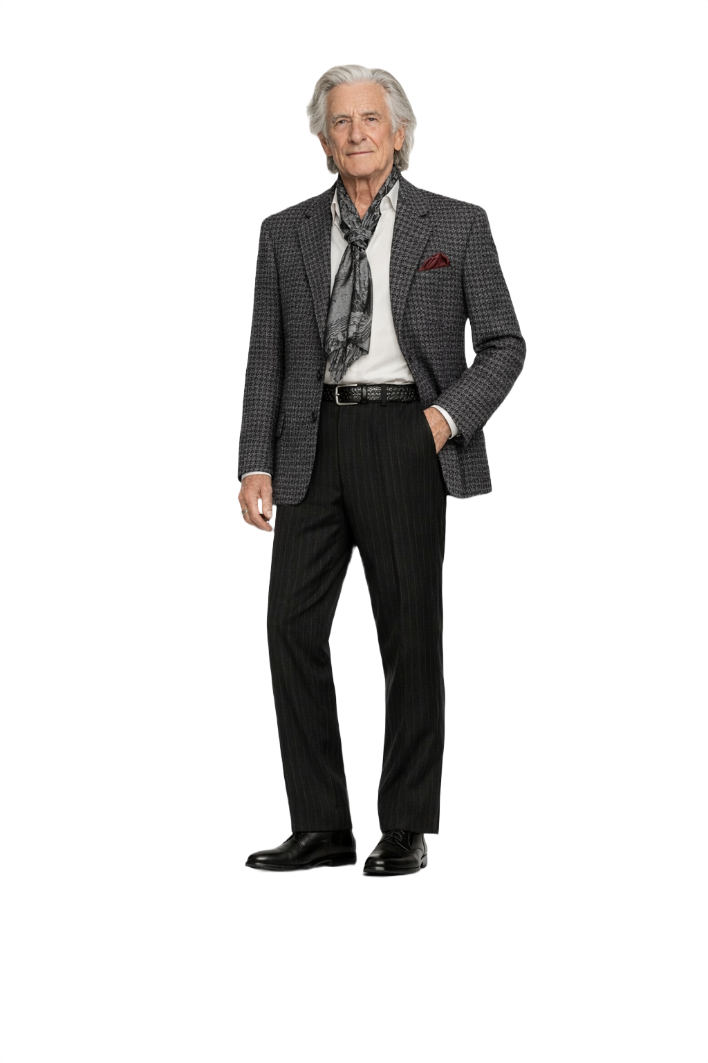 1970s Brown Houndstooth Wool Blend Blazer - Model