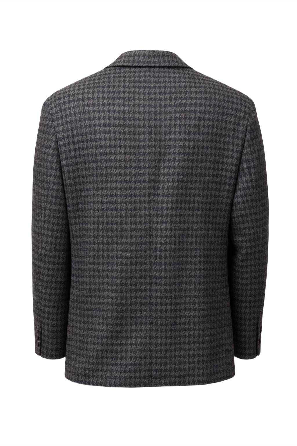 1970s Brown Houndstooth Wool Blend Blazer - Back View