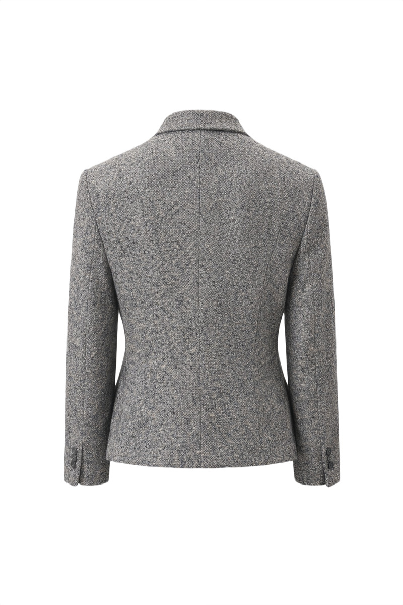 1980s Grey Wool Jacket - Back View