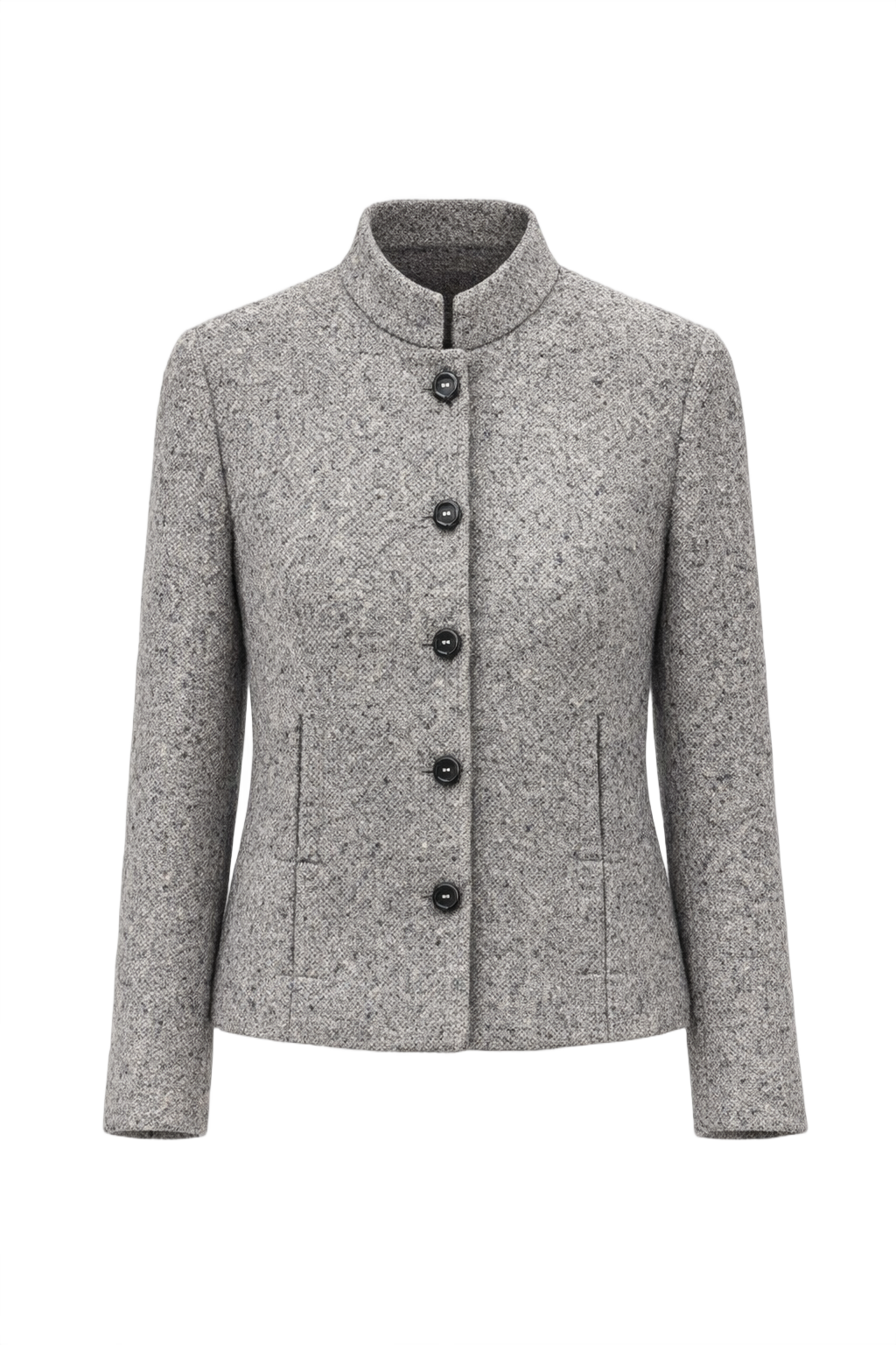 1980s Grey Wool Jacket - Front View