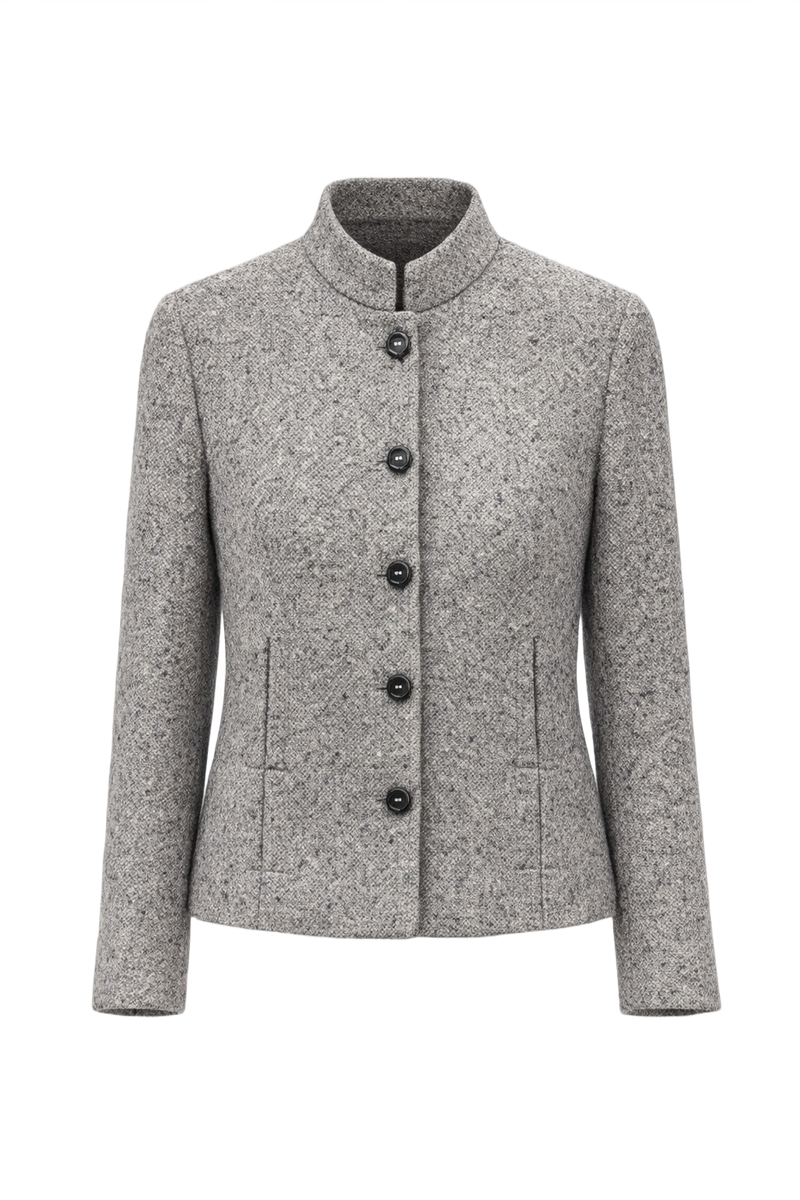 1980s Grey Wool Jacket - Front View