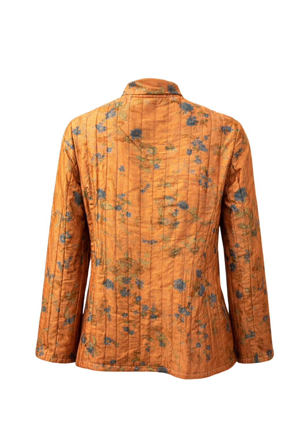 1970s Orange Silk Jacket - Back View