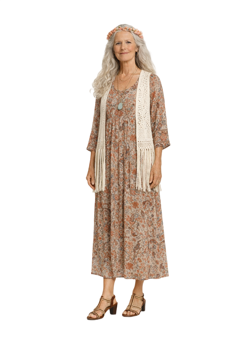 1970s Brown Leather Sandals - Model