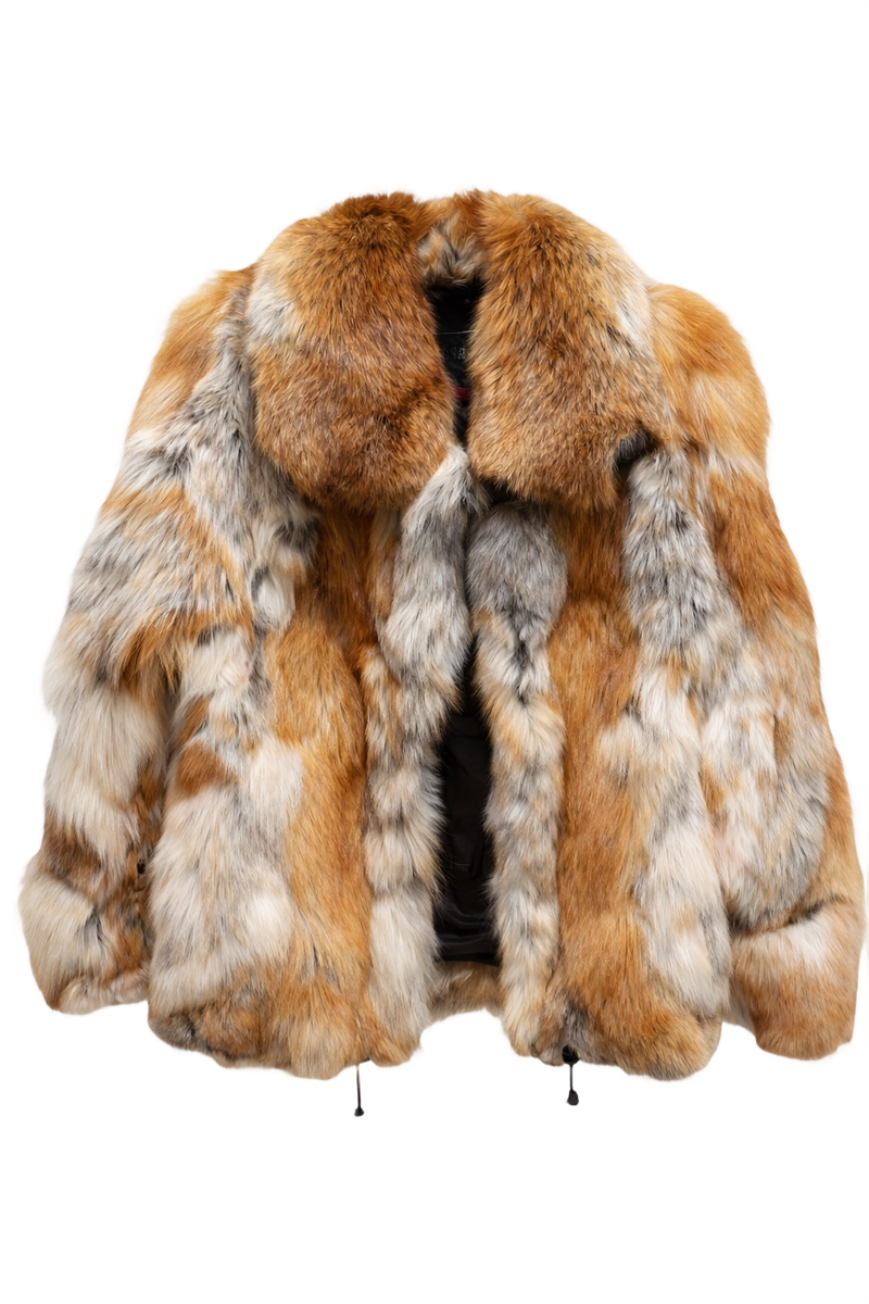 1980s Multicolor Fur Coat - Front View