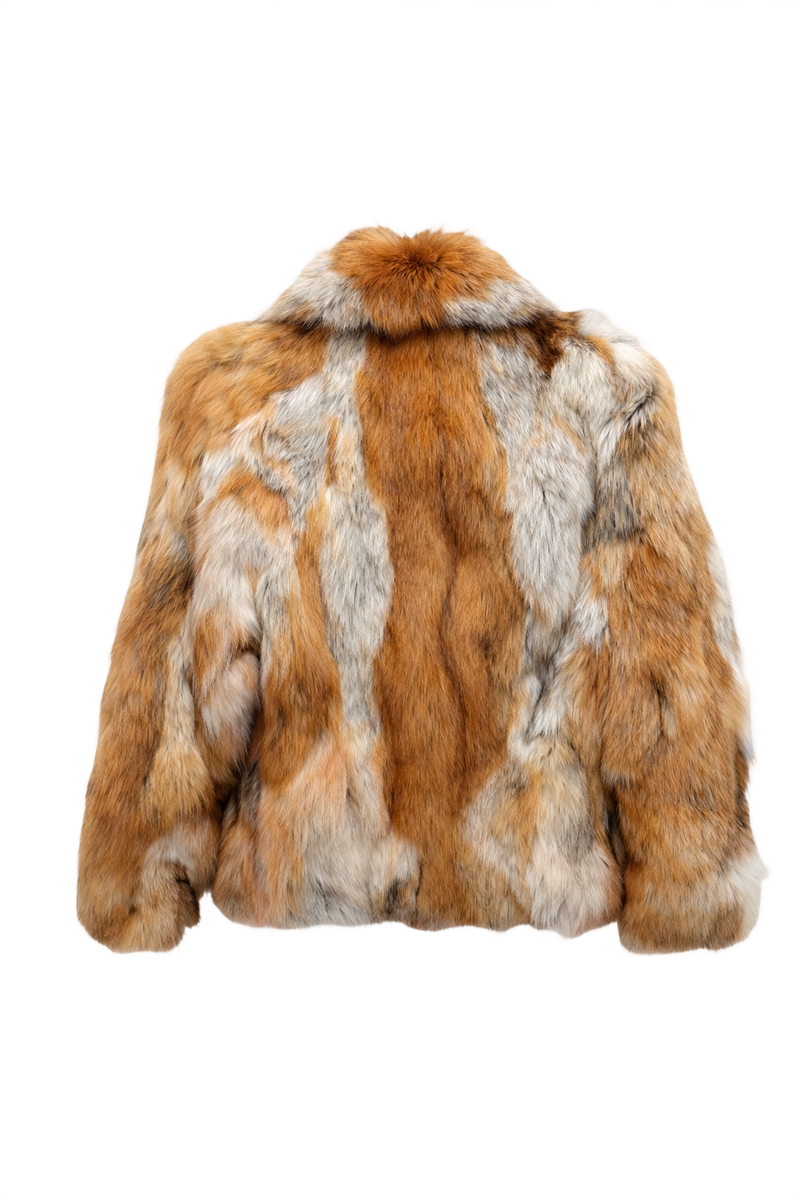 1980s Multicolor Fur Coat - Back View