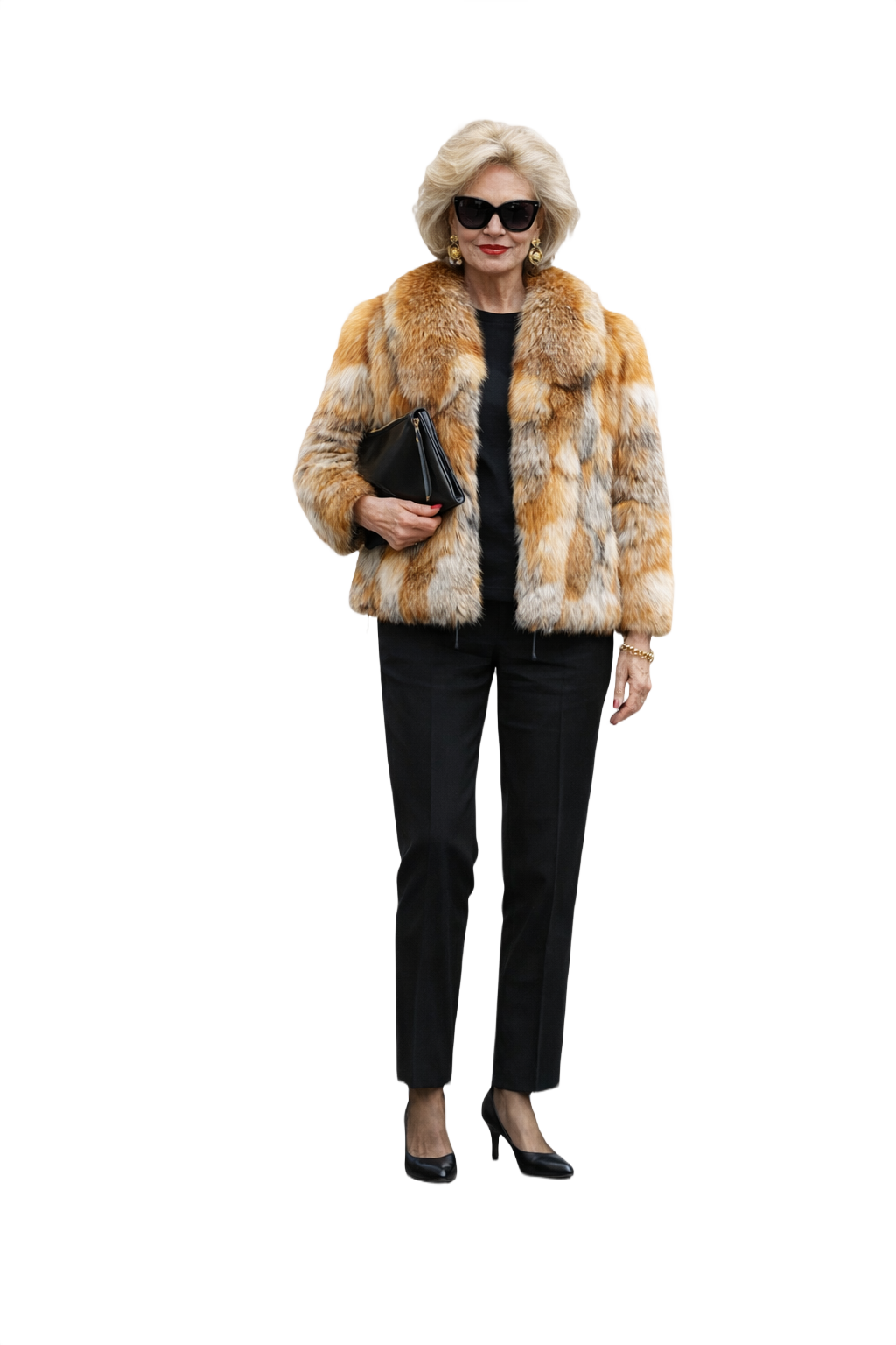 1980s Multicolor Fur Coat - Model