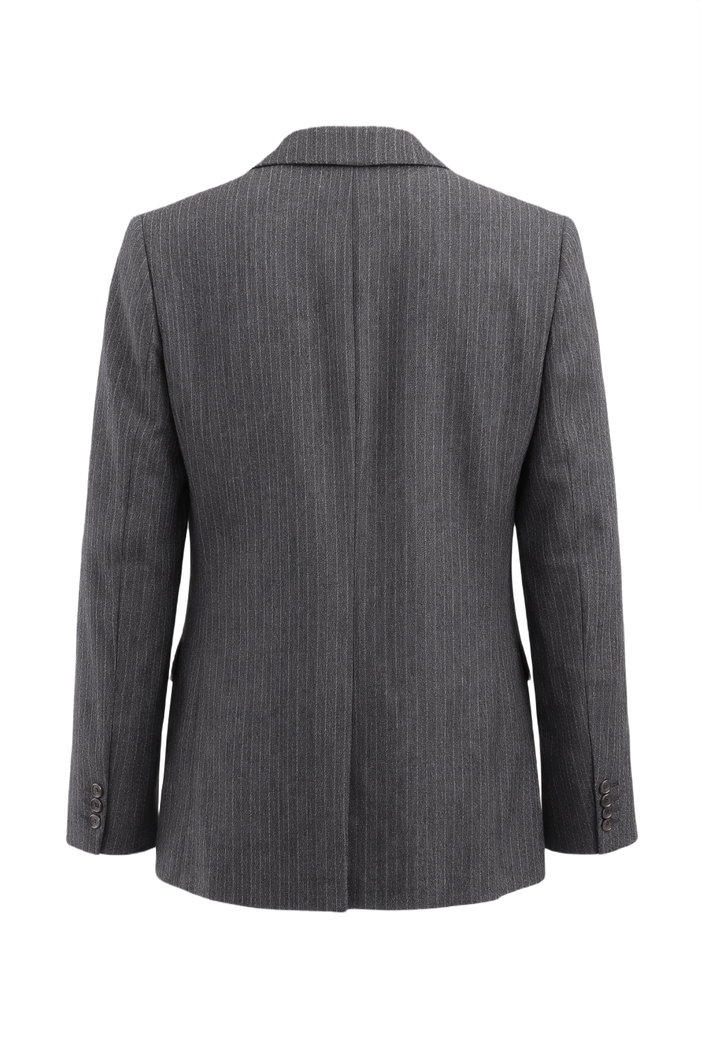 1980s Charcoal Grey Wool Blazer - Back View