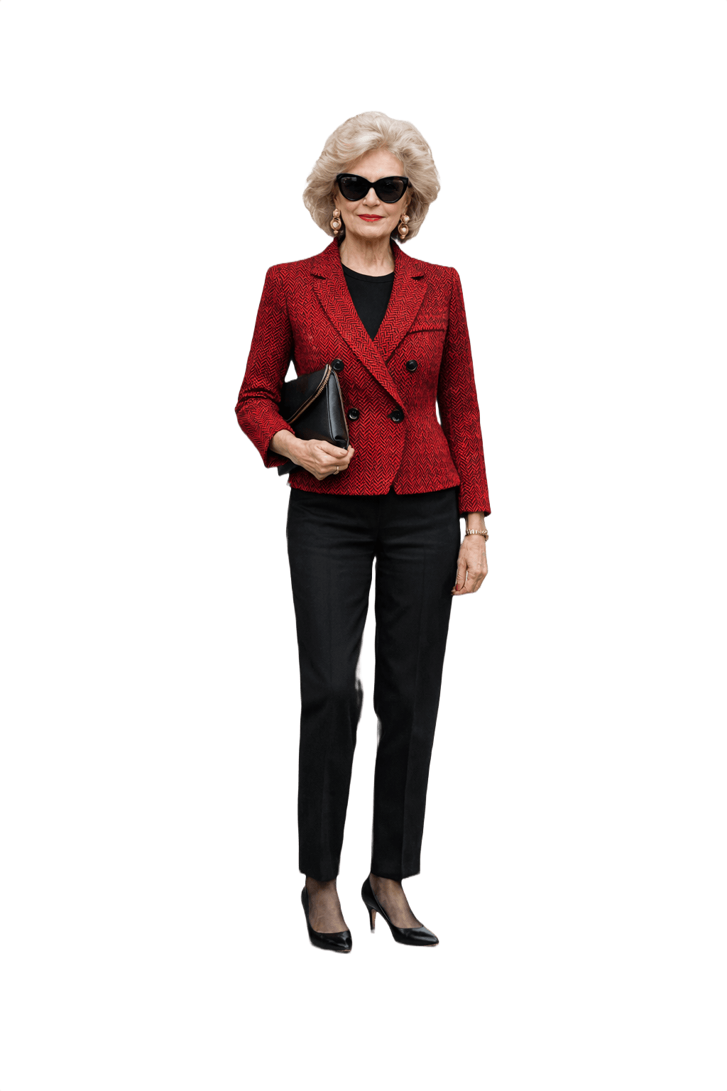 1980s Red Wool Blazer - Model