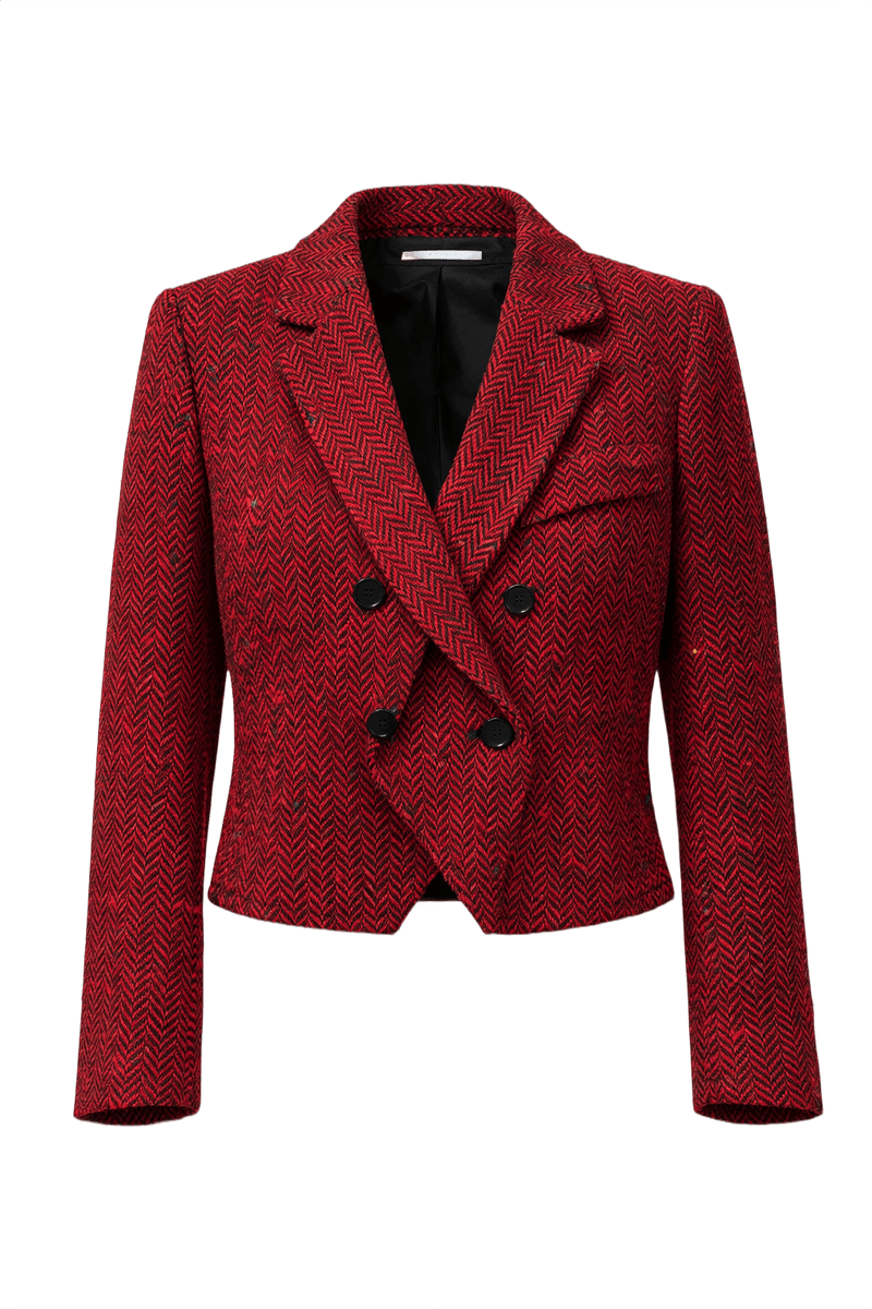 1980s Red Wool Blazer - Front View