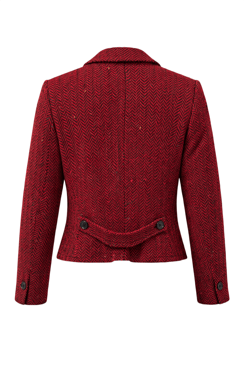 1980s Red Wool Blazer - Back View
