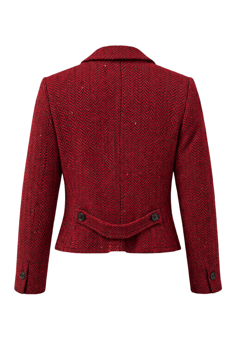 1980s Red Wool Blazer - Back View