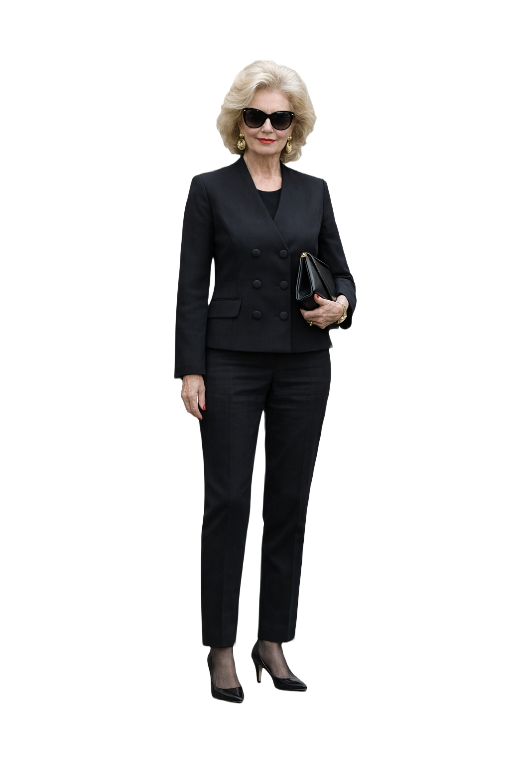 1980s Black Wool Blazer - Model