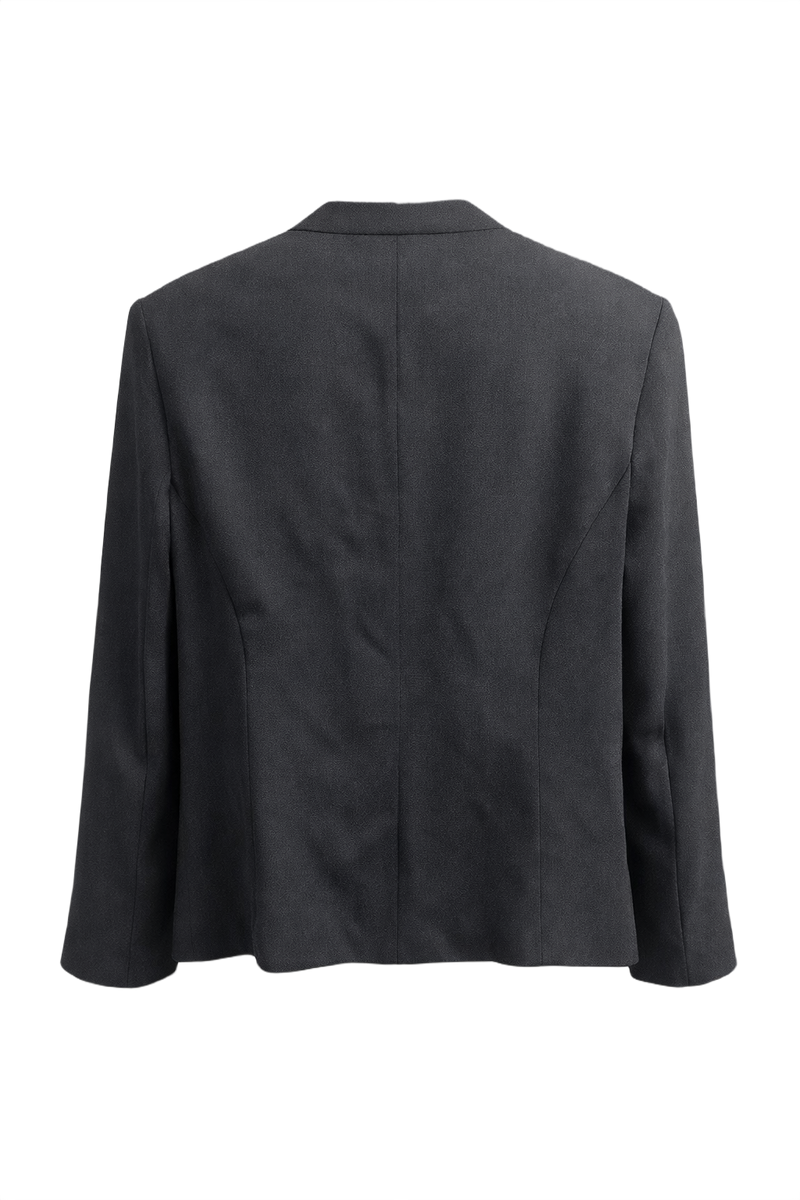 1980s Black Wool Blazer - Back View