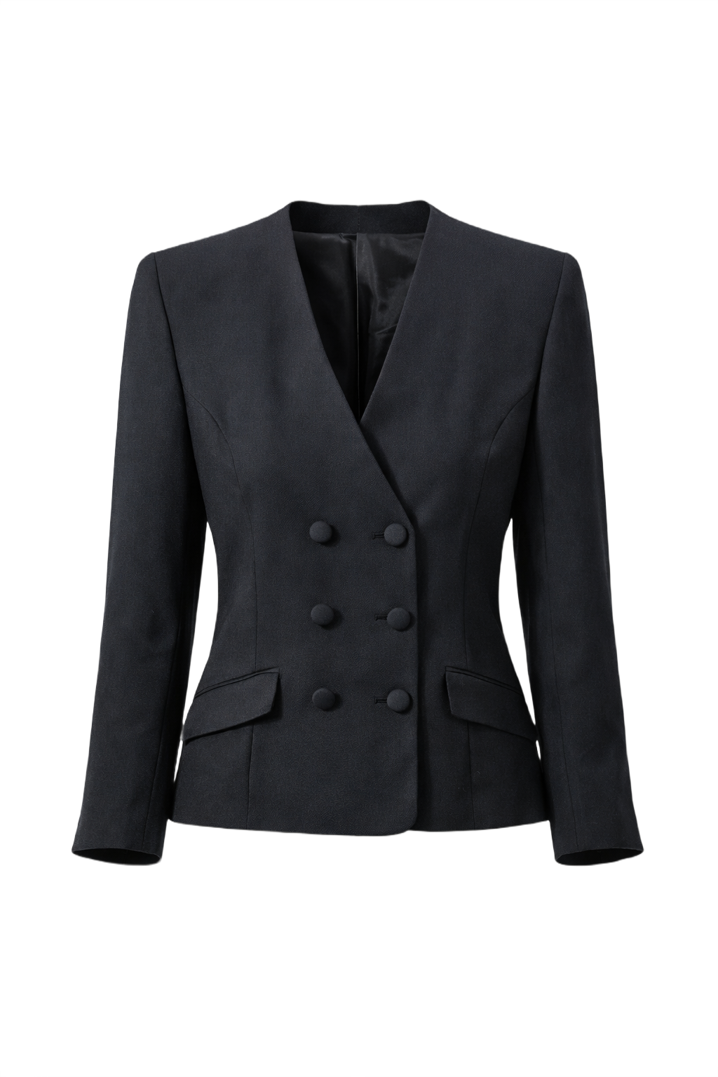 1980s Black Wool Blazer - Front View