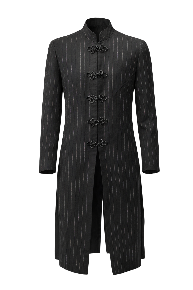 1980s Black Synthetic Blend Tunica - Front View