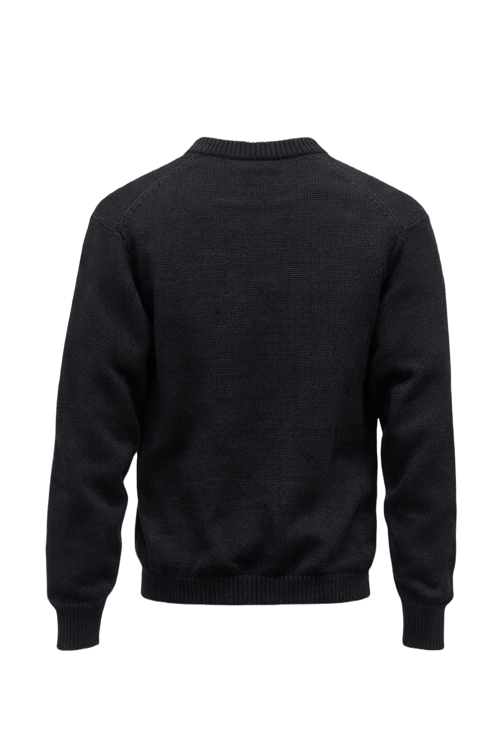 1980s Black Wool Color Block Sweater - Back View
