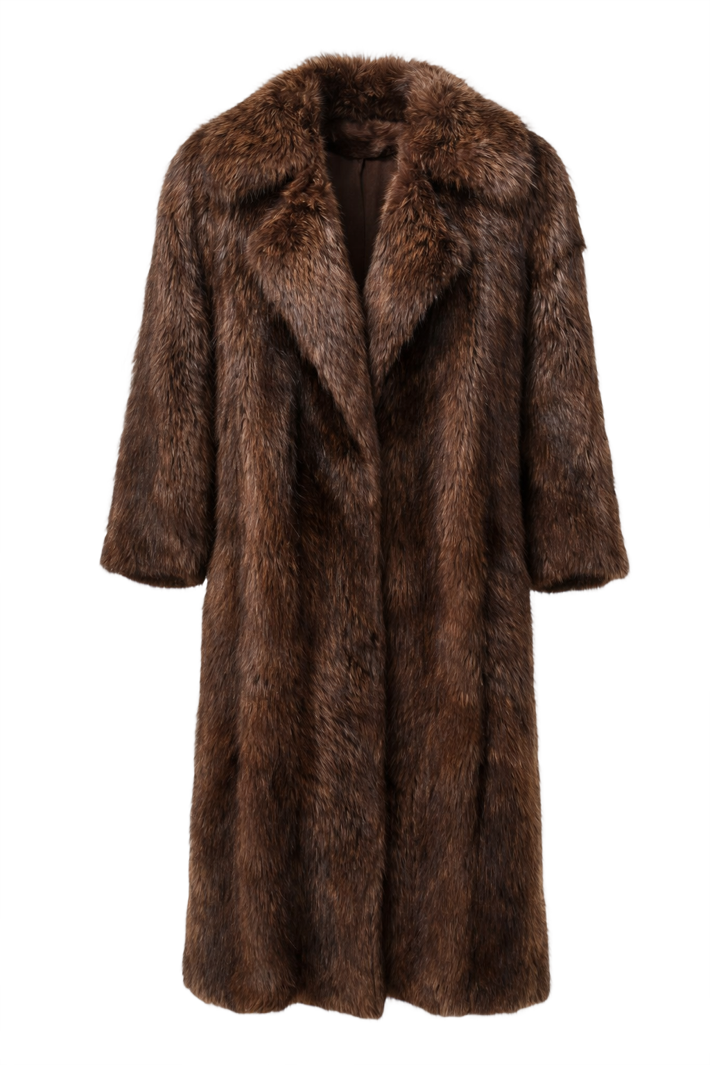 1980s Dark Brown Fur Coat - Front View