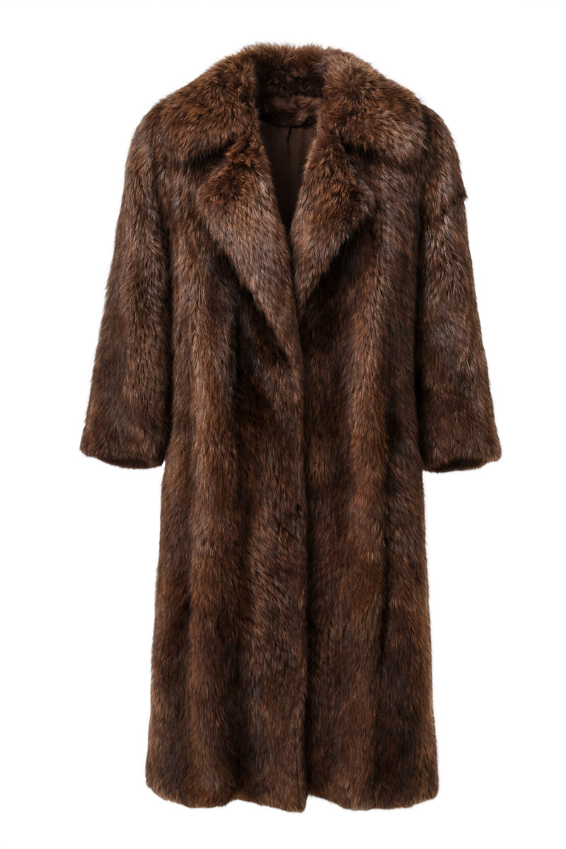 1980s Dark Brown Fur Coat - Front View