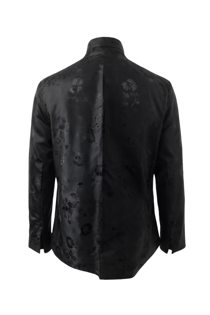 1970s Black Silk Jacket - Back View