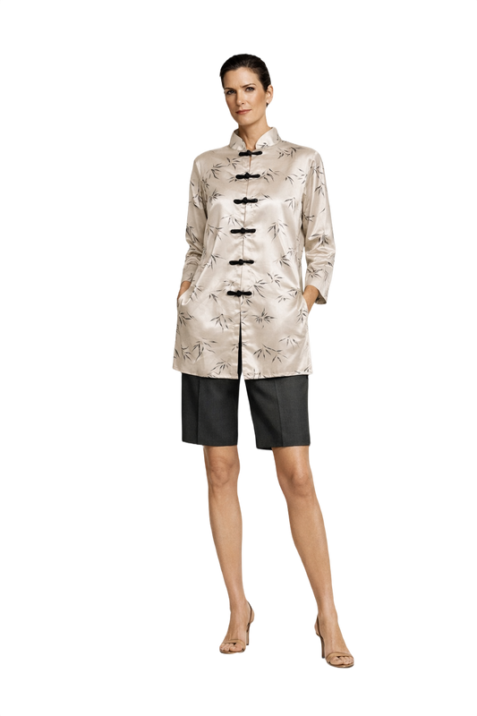 1990s Cream Silk-like Blouse - Model