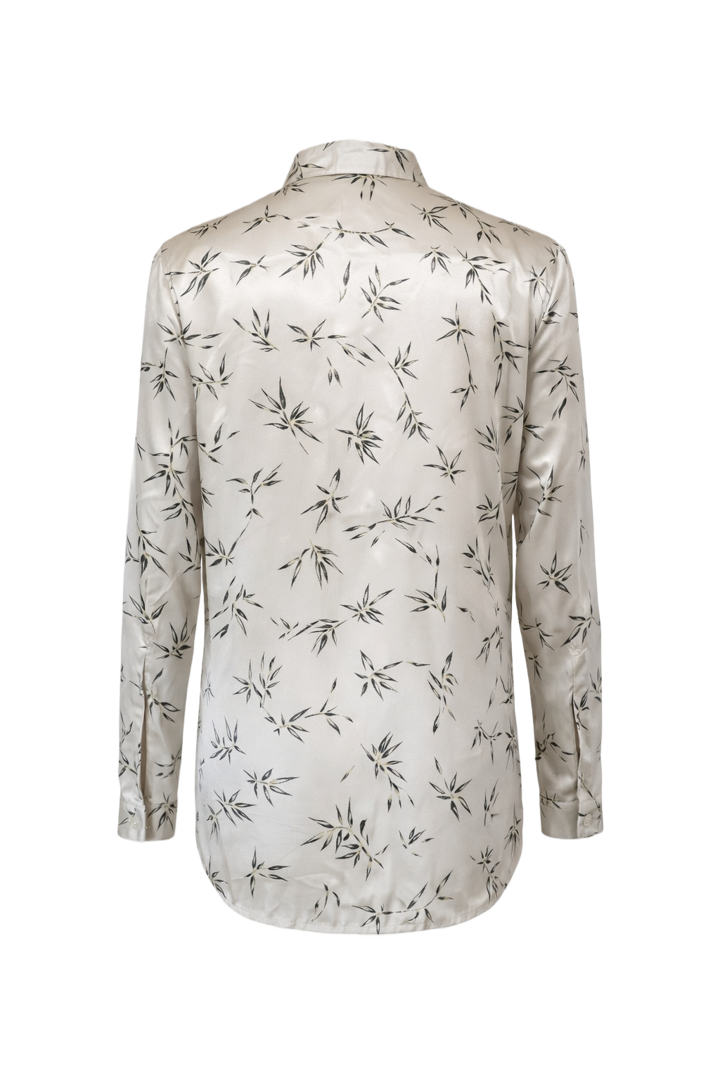 1990s Cream Silk-like Blouse - Back View