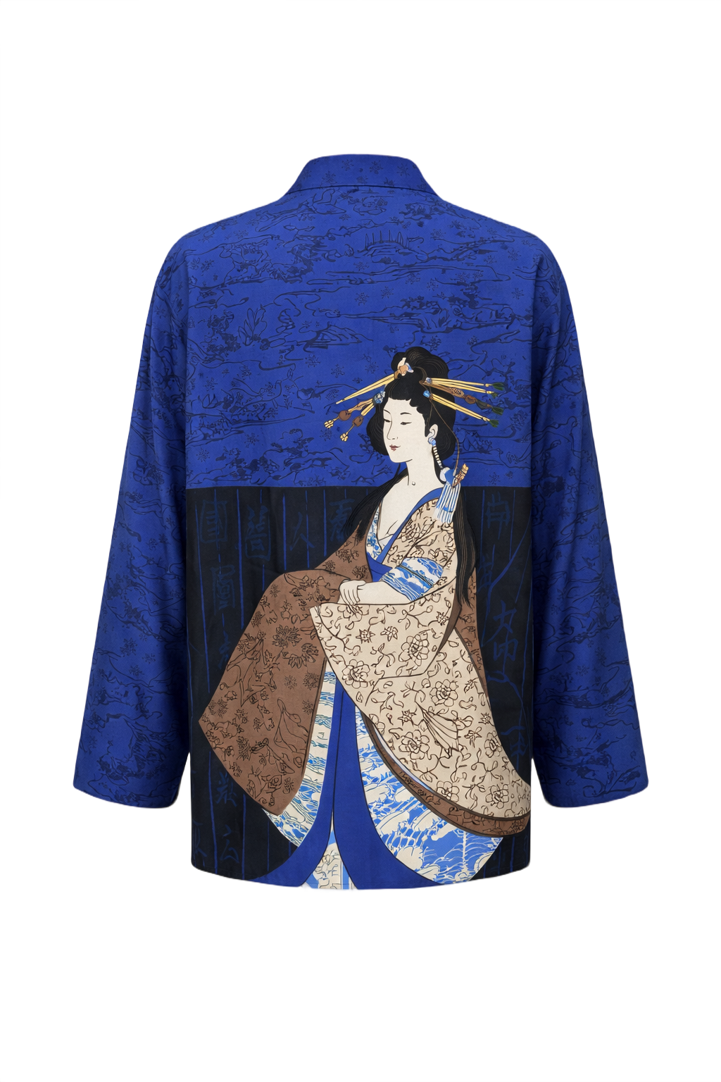 1980s Blue Polyester Jacket - Back View