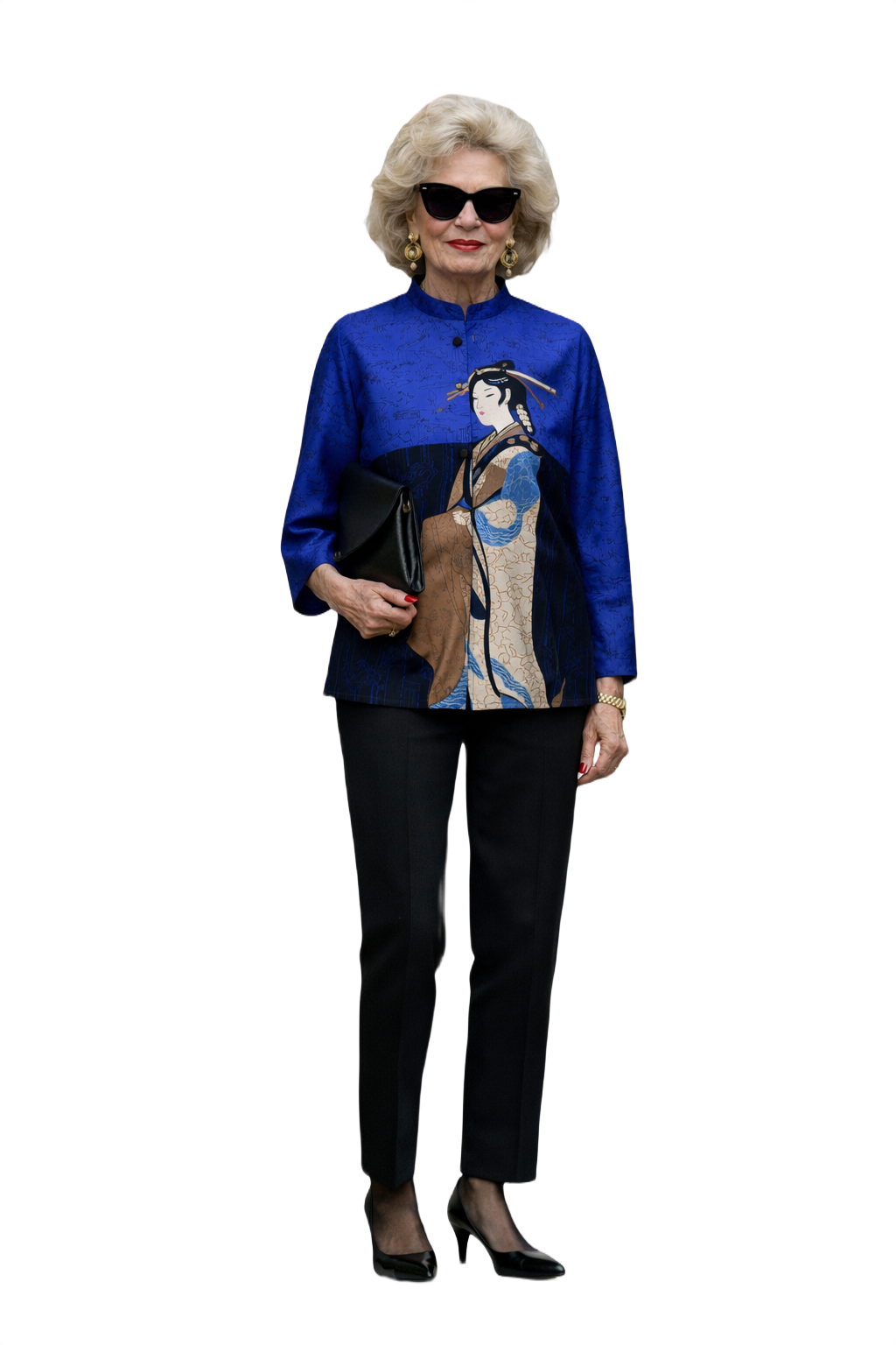 1980s Blue Polyester Jacket - Model