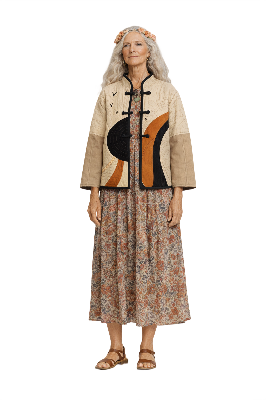 1980s Beige Cotton Coat - Model
