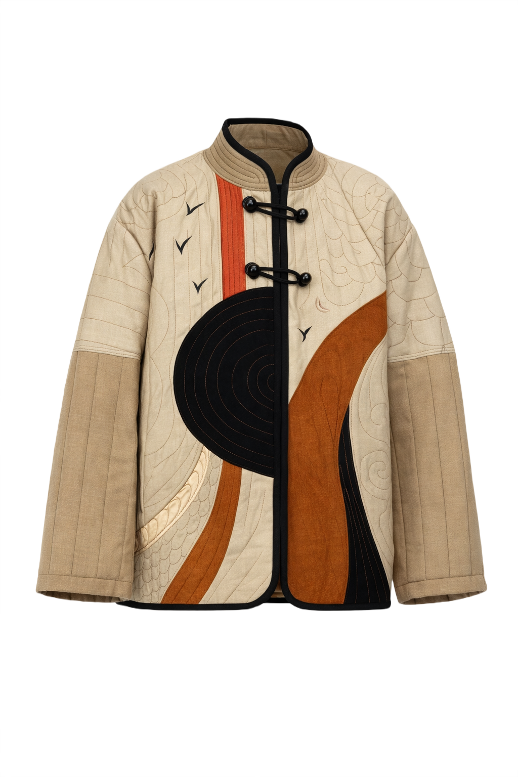 1980s Beige Cotton Coat - Front View