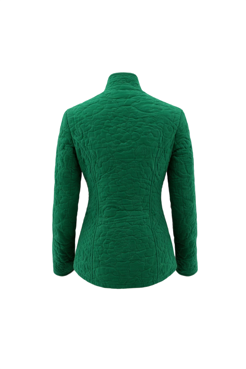 1980s Emerald Green Velvet Jacket - Back View