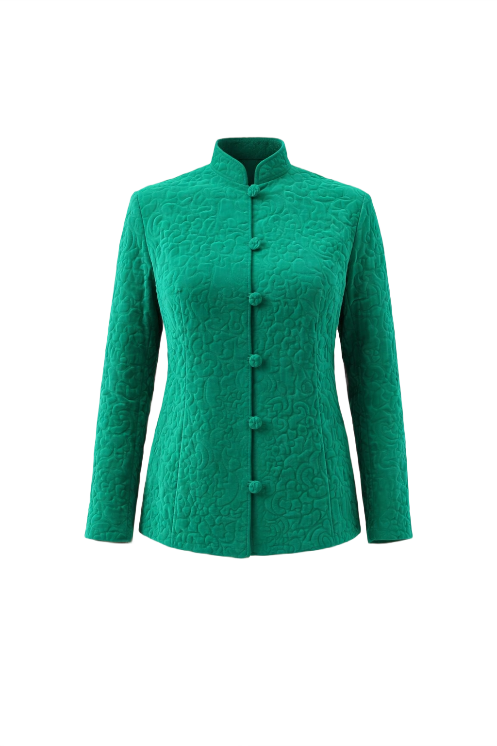 1980s Emerald Green Velvet Jacket - Front View