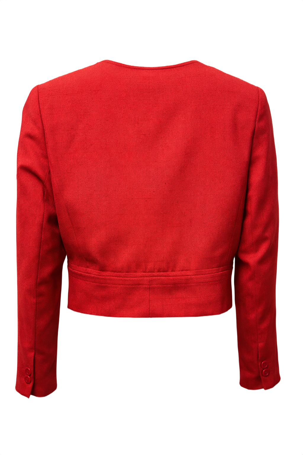 1980s Red Silk Blazer - Back View