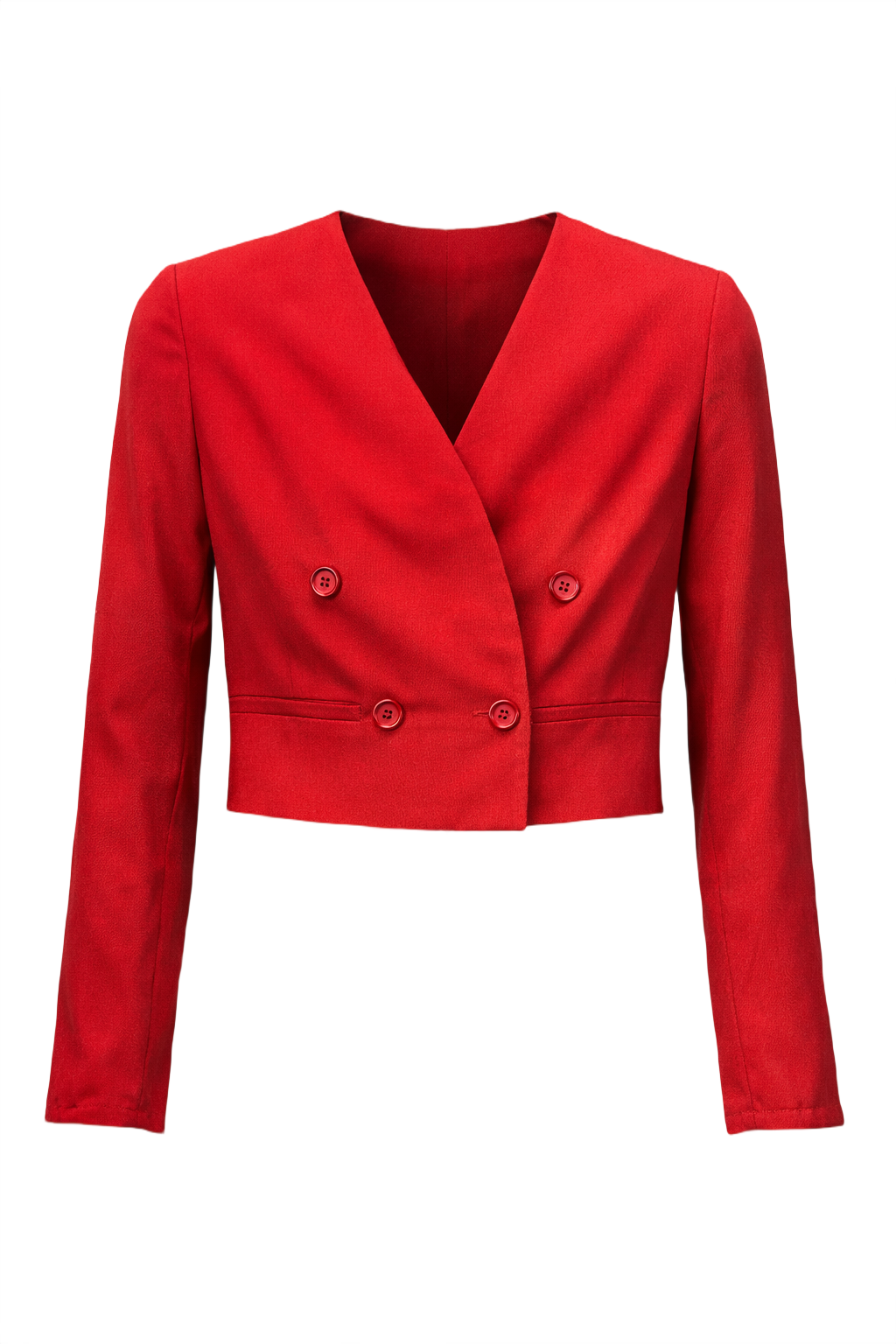 1980s Red Silk Blazer - Front View