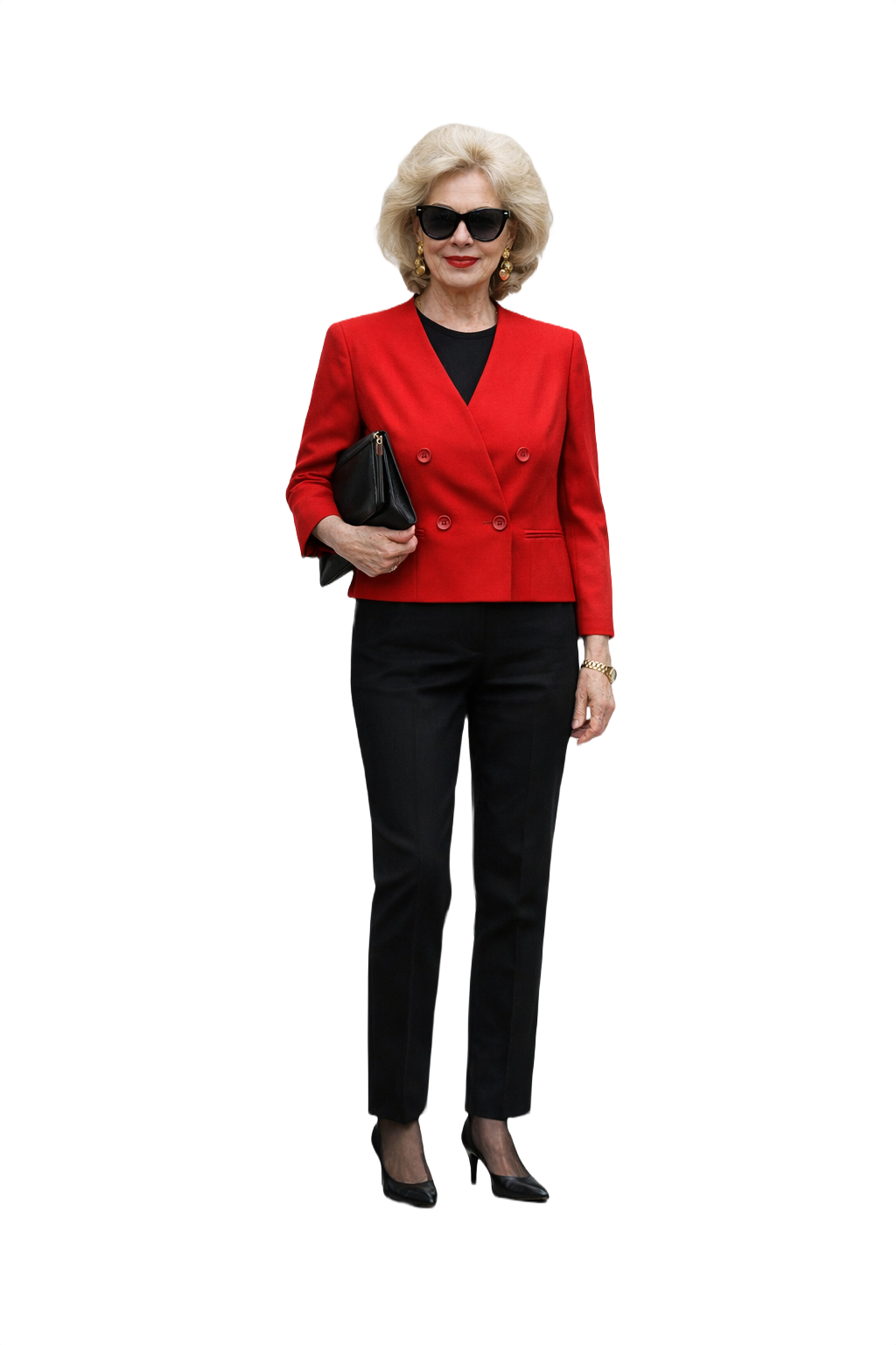 1980s Red Silk Blazer - Model