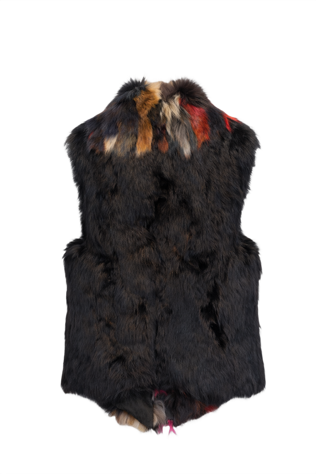 1980s Multicolor Fur Vest - Back View