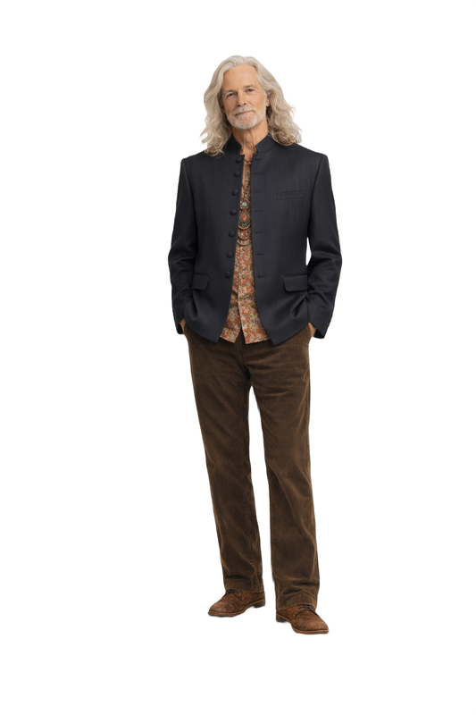 1980s Charcoal Grey Wool Jacket - Model