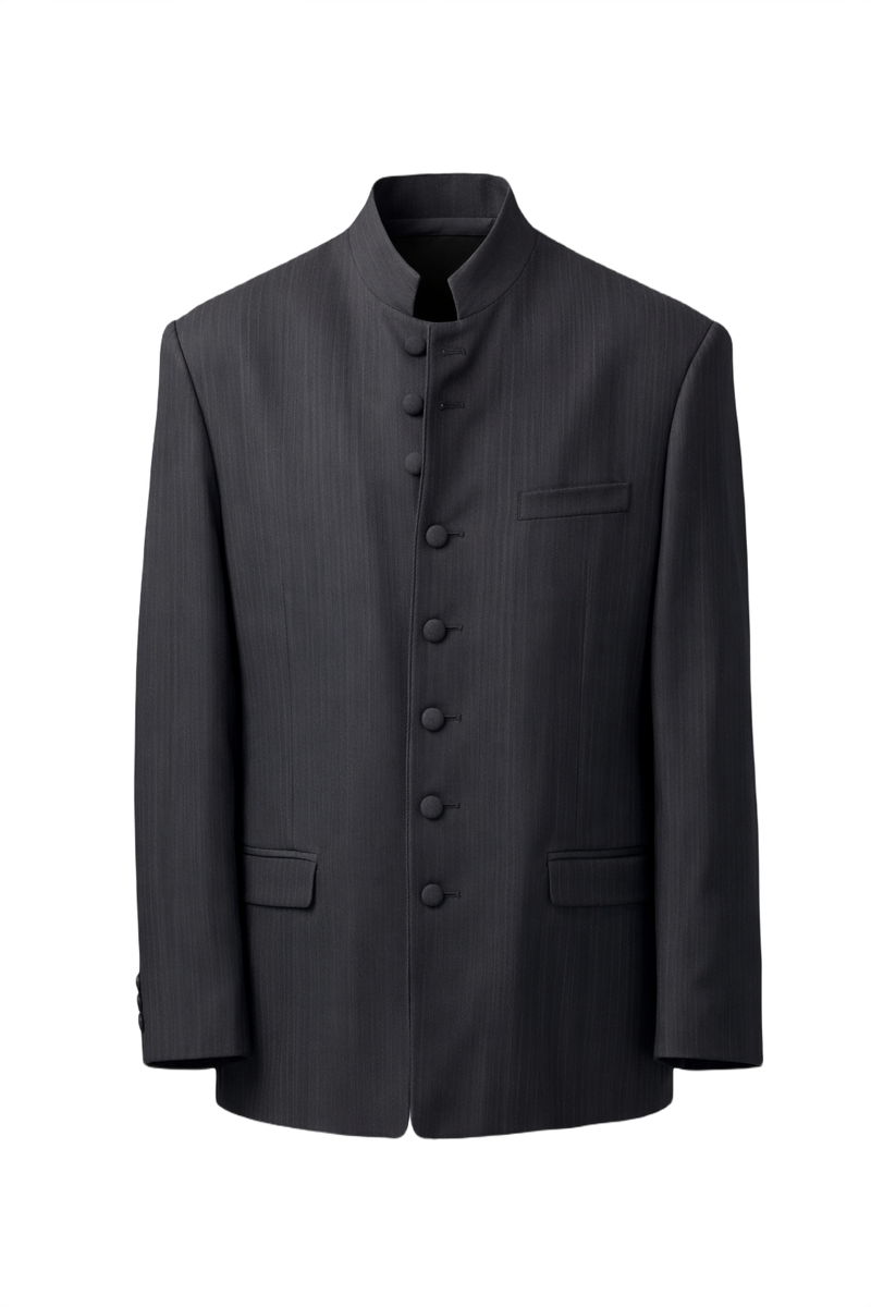 1980s Charcoal Grey Wool Jacket - Front View