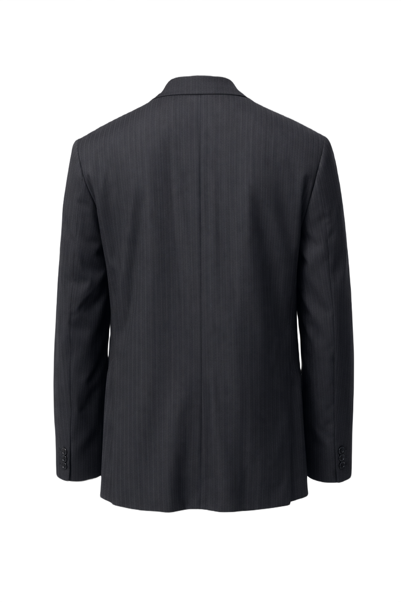 1980s Charcoal Grey Wool Jacket - Back View