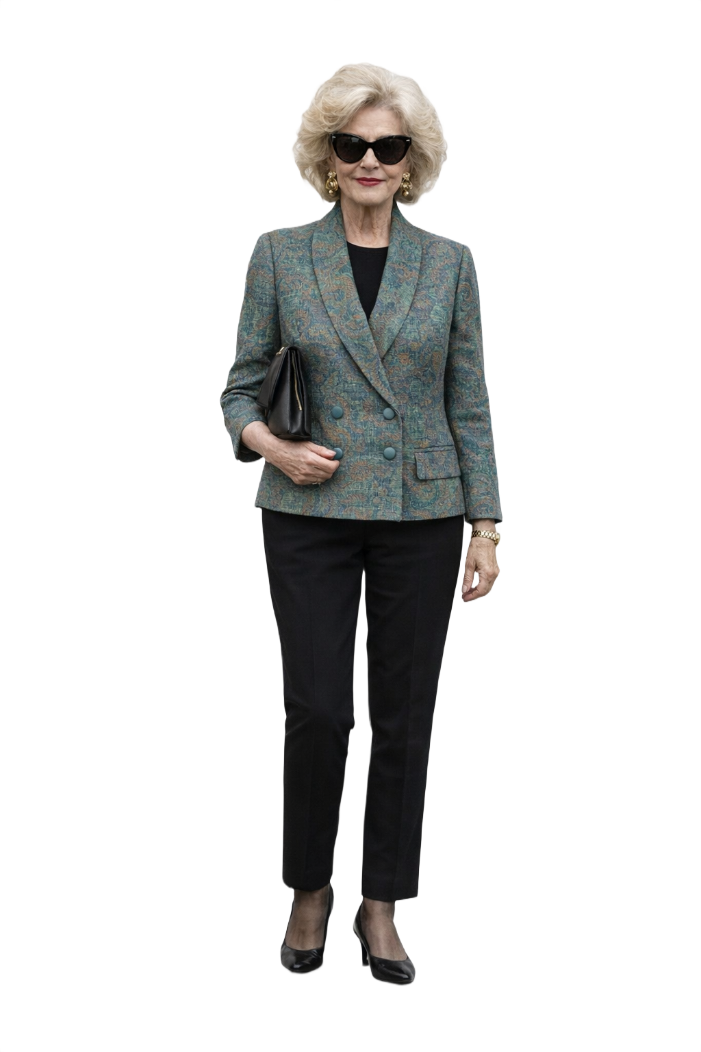 1980s Teal Wool Blazer - Model