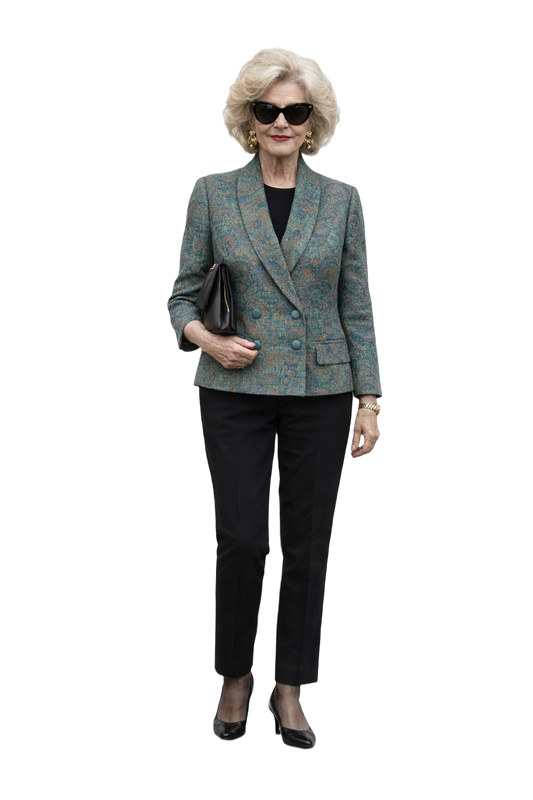 1980s Teal Wool Blazer - Model