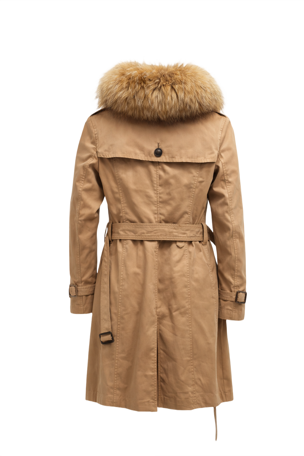 1980s Tan Cotton Coat - Back View