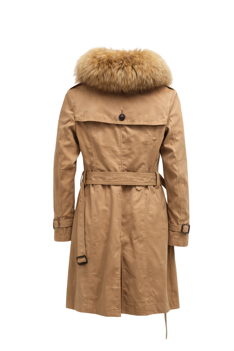 1980s Tan Cotton Coat - Back View
