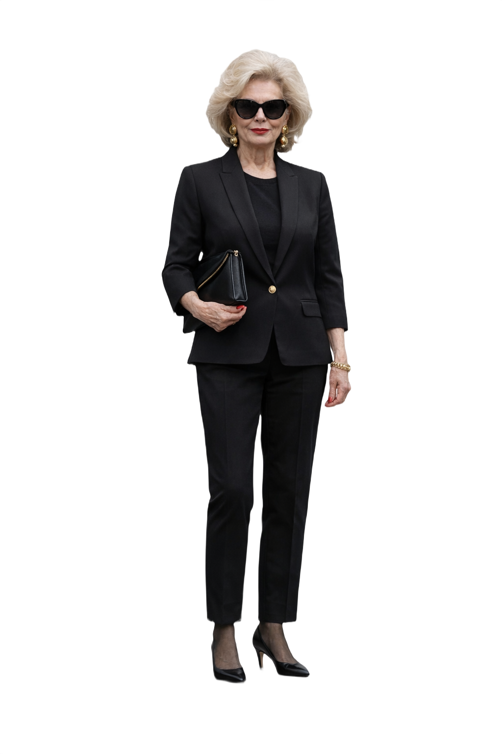 1980s Black Wool Blazer - Model