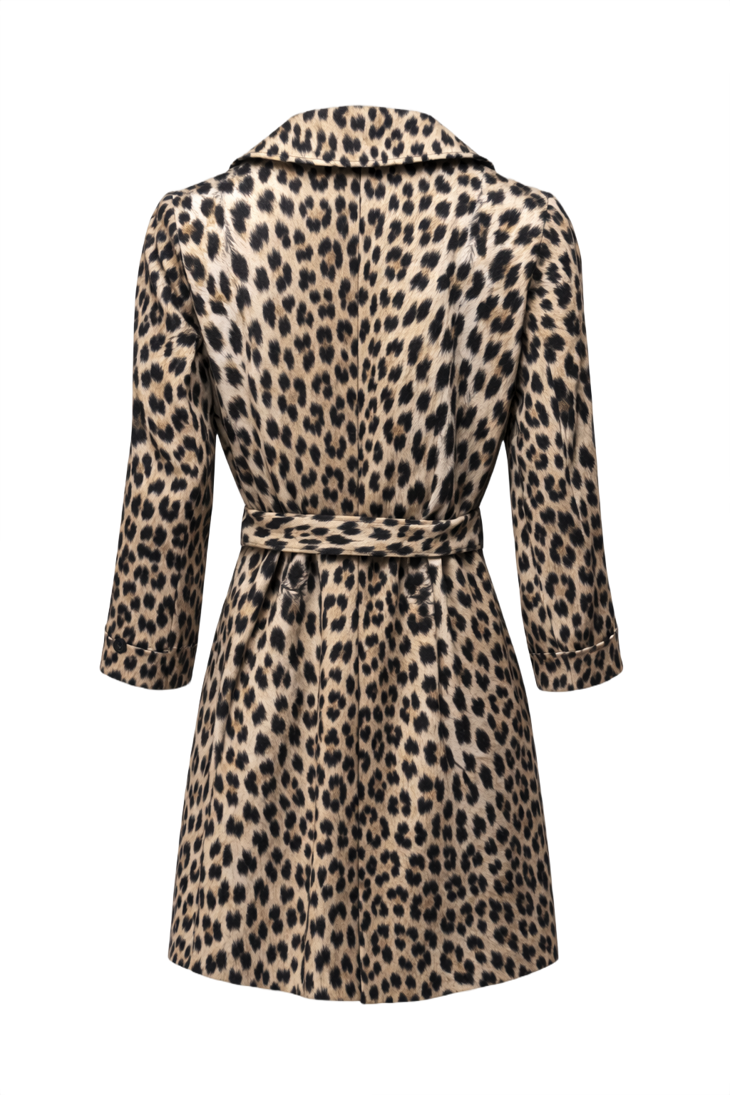 1990s Leopard Print Synthetic Coat - Back View