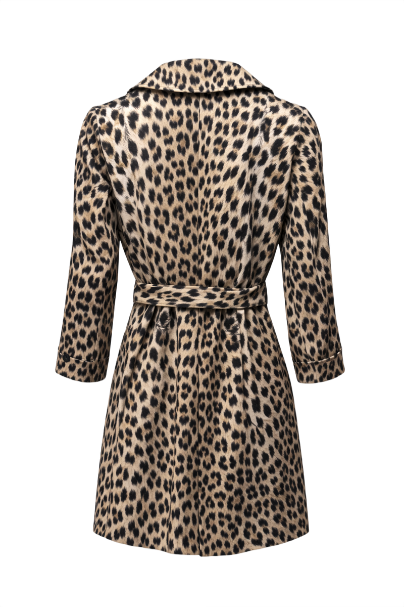 1990s Leopard Print Synthetic Coat - Back View