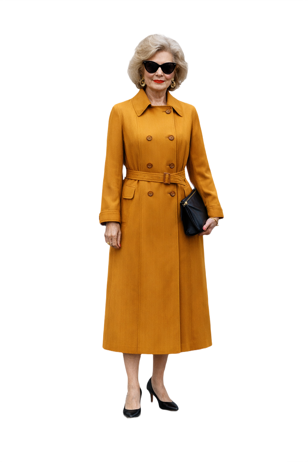 1980s Mustard Brown Cotton Blend Trench Coat - Model