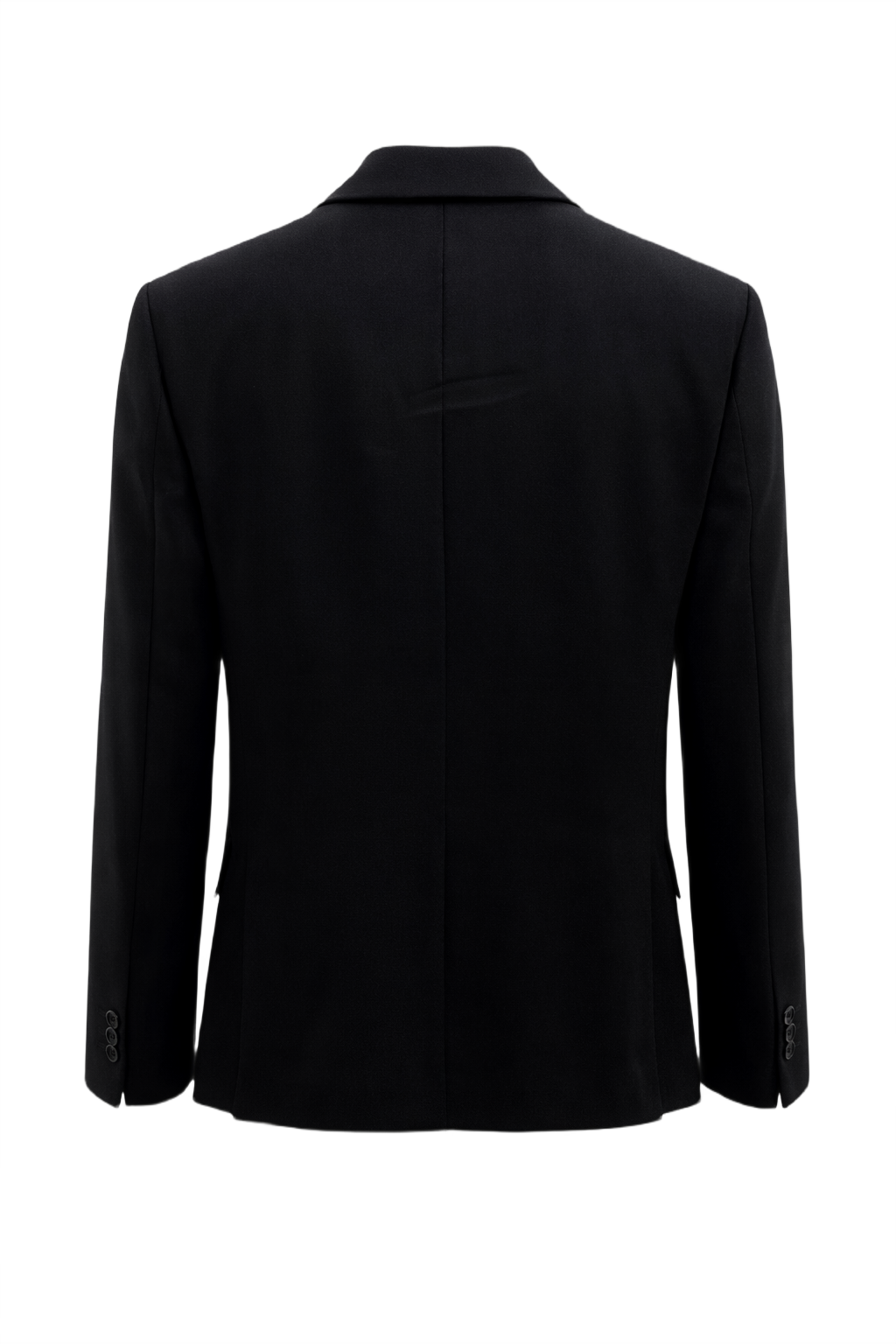 1990s Black Wool Blazer - Back View